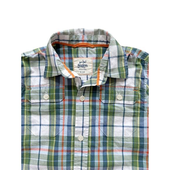 Mini Boden Plaid Button Up Shirt Size 4-5y - Picture 3 of 3